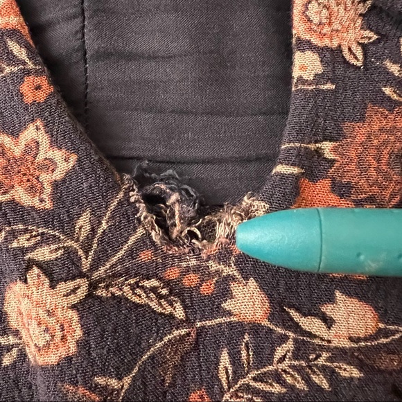 Free People Lucky Loosey Swing Dress Indigo Combo Size Large - Picture 7 of 16